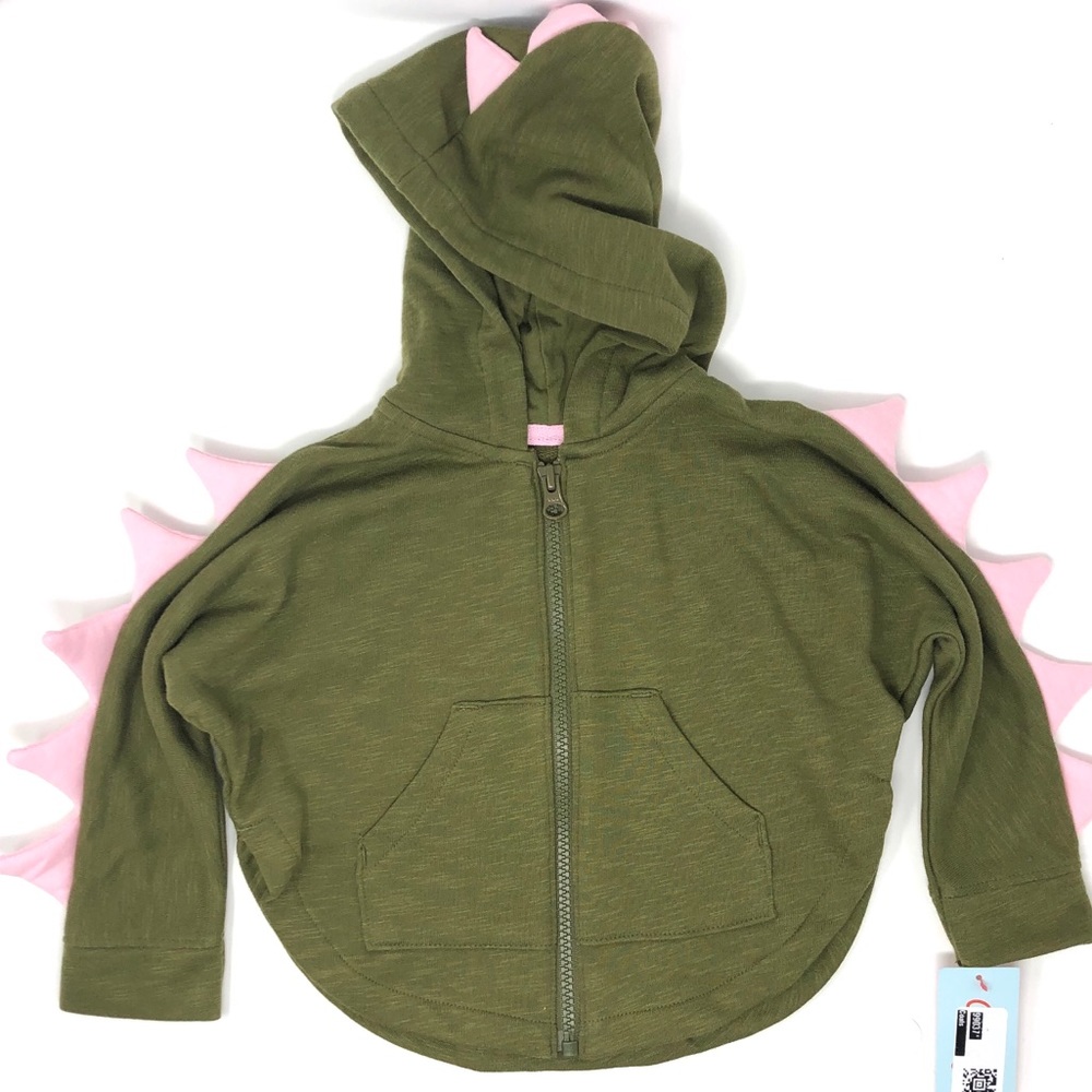 Cat & Jack BabyGirl green and pink Dino  hoodie